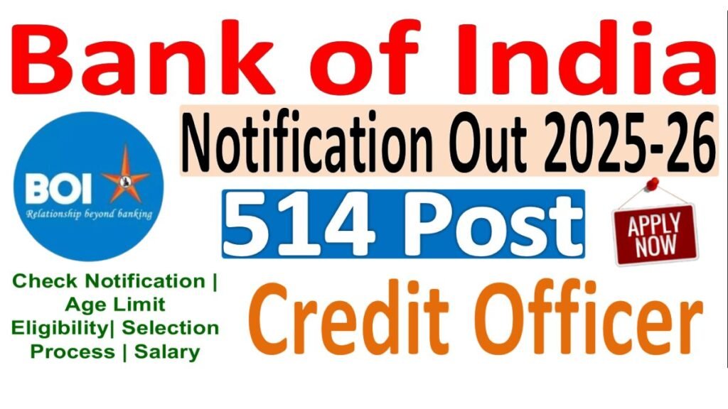 Bank of India Credit Officer Recruitment 2026