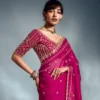 Roopkala Pure Tissue Silk Saree in Rani Pink — Moti & Cutdana Work with Heavy Handwork Border