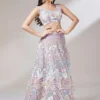 Beautiful Lavender Sequins Net Bridesmaid Lehenga Choli with Embroidered Dupatta