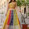 Incredible Multi-Color Sequins Georgette Wedding Lehenga Choli with Green Net Dupatta